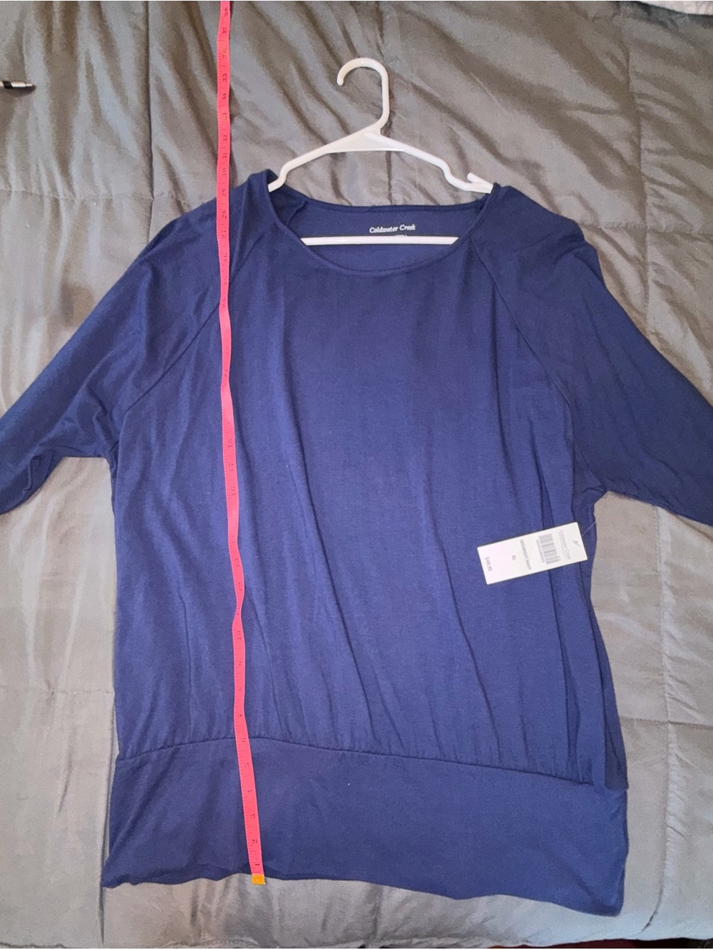 NWT Coldwater Creek XL Midnight Navy Supima Cotton Modal Knit Top Soft Stretch - Picture 7 of 7